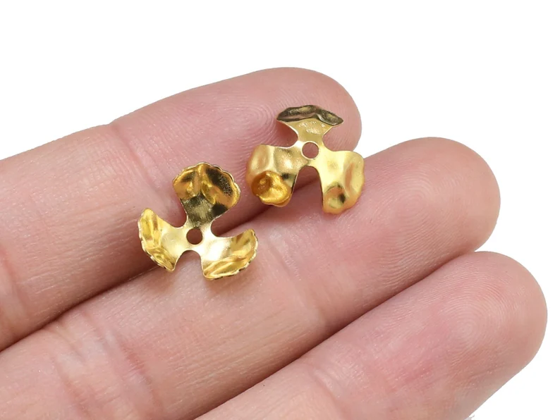 Jewelry Making Gemstones - 100 stuks messing kralenkapjes, bloemvormige eindkapjes,